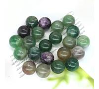 ORGEFY Boule de Cristal de 16 mm, sphère de décoration intérieure, Pierre précieuse de Poche, Quartz, Perle Ronde, spécimen minéral, Fluorite, 5 pièces