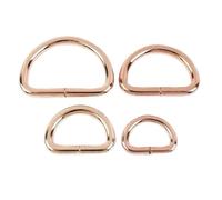 ORGEFY Lot de 10/20 Boucles métalliques 13/17/20/25/32/38/50 mm pour Sangle de Sac, Fermoir en D, ajusteur de connecteur de Sac à Main, Crochet, Accessoires de Bricolage, 13 mm, 20 pièces, Or Rose
