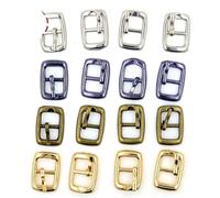 ORGEFY Lot de 30 Boucles de Ceinture carrées et Rondes en Alliage de métal pour Chaussures, Accessoires de Couture, Bricolage, Couleurs mélangées, 8 mm, Argent, Noir, Or, Bronze