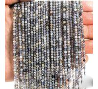 ORGEFY Perles à facettes en Pierre précieuse de 3 mm, Petites Perles en Vrac pour la Fabrication de Bijoux, Bracelets, Colliers, Accessoires, cordiérite, L.3-3-3,5 mm (120 pièces)