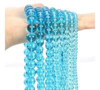 ORGEFY Perles en Pierre Bleue, Agate Aigue-Marine, Jade, Perles d'espacement en Vrac pour la Fabrication de Bijoux, Bracelets, Colliers, Accessoires - Verre Bleu lac - 6 mm - Environ 62 pièces
