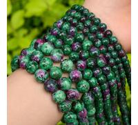 ORGEFY Perles en Pierre œil de Tigre, Turquoise, Tourmaline, Quartz Rose, Agate, pour la Fabrication de Bijoux, Bracelets, 6, 8, 10 mm, épidote, Environ 60 pièces