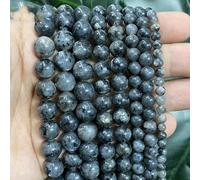 ORGEFY Perles Rondes en Pierre de Jaspe, Turquoise, Agate, pour la Fabrication de Bijoux, Bracelets, Boucles d'oreilles, 4/6/8/10/12 mm, Labradorite Noire, 8 mm, Environ 46 pièces
