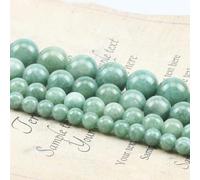 ORGEFY Perles Rondes Lisses en Jade Vert Birman, 6/8/10/12 mm, pour la Fabrication de Bijoux et de Bracelets, 38 cm, Environ 36 pièces