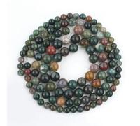 ORGEFY Perles Rondes Lisses en Jade Vert Birman AA 6/8/10/12 mm pour la Fabrication de Bijoux et de Bracelets, 38 cm, Agate Indienne, Environ 46 pièces