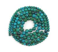 ORGEFY Perles Rondes Lisses en Jade Vert Birman AA 6/8/10/12 mm pour la Fabrication de Bijoux et de Bracelets, 15 Pouces, chrysocolle, Environ 61 pièces