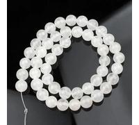 ORGEFY Perles Rondes Lisses en Jade Vert Birman AA 6/8/10/12 mm pour la Fabrication de Bijoux et de Bracelets, 38 cm, calcédoine Blanche, Environ 36 pièces (10 mm)