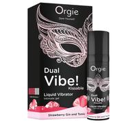 Orgie Dual Vibe - vibromasseur liquide unisexe - Fraise - Gin Tonic (15 ml)