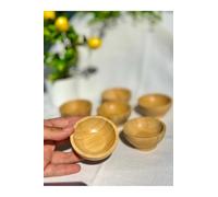 Orgingift Lot de 6 mini bols à sauce en verre ou bambou pour ketchup, mayonnaise, sauces, vinaigrettes, confiture, miel, beurre, apéritifs, noix, entrées et desserts