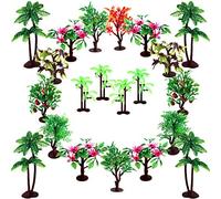 OrgMemory Arbre Déco Gateau, 19 pièces, 7.5-14 cm, Arbre Modèle de Disposition Palmier, Ferroviaire Forêt Tropicale Architecture Diorama DIY