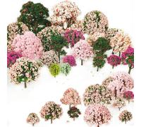 OrgMemory Arbres Modèles, 29 Pièces 4-12 cm, Arbre Modelisme, Mini Arbre Plastique, Arbres Miniatures pour DIY de Paysage Landscape, Modèles en Plastique Miniatures Mixtes Décor