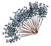 OrgMemory Baies Artificielles, 20 Pièces, 30cm, Branches de Baies, Baie Decorative, Tige de Baies Artificielles pour Décoration de Guirlande d'arbre de Noël (Bleu)