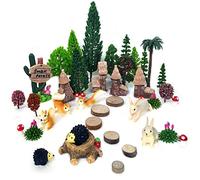 OrgMemory Modèle Arbres, Animaux Miniatures, 42Pièce, 4-16 cm, Arbre Miniature Plastique pour Les Projets, Accessoires Diorama de Train sans Foundation, Jouets Figurines Animaux de Forêt