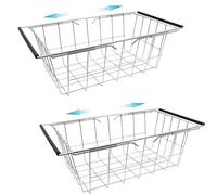 Orgneas Panier de congélation Extensible en Acier Inoxydable à Suspendre avec poignées réglables (41,9 cm ~ 50,8 cm) Panier de Rangement en Fil métallique, Convient aux congélateurs de Coffre de 1,5