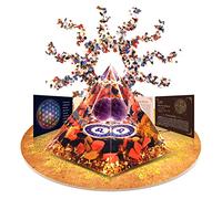 Orgone Set de cristaux de guérison Pyramide, signe du zodiaque, pierre de naissance de compagnon, pour l'astrologie, l'aura, l'énergie positive, la méditation, l'attraction de la richesse.(Balance)