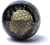 Orgonite Boule Tourmaline Fleur de vie -- ±5.5cm
