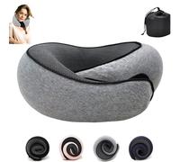 Orgonite Flyhugz - Coussin cervical Flyhugs Wander Plus, oreiller de voyage Wander Plus, oreiller de voyage en mousse à mémoire de forme pour voyage, oreiller cervical en avion (gris foncé)