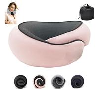 Orgonite Flyhugz - Coussin cervical Flyhugs Wander Plus, oreiller de voyage Wander Plus, oreiller de voyage en mousse à mémoire de forme pour voyage, oreiller cervical en avion (rose)