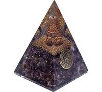 Orgonite Pyramide Améthyste Fleur de vie -- 5x5x8 cm