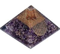 Orgonite Pyramide Améthyste Fleur de vie -- 7x7x6 cm