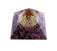 Orgonite Pyramide avec Fleur de Vie en multi couleur - 3 couleur à choisir (Violet)