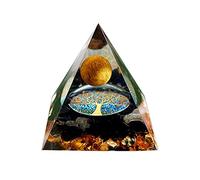 Orgonite Pyramide, Chakra Cristal arbre de vie,Reiki Guérison Boule de Cristal Protection Obsidienne Cristal Ornement pour Décoration Maison 60mm