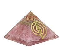 Orgonite pyramide en cristal de quartz rose - Pierres naturelles de guérison et d'orgonite générateur d'énergie pour le yoga et la méditation, Quartz