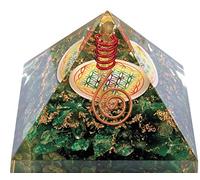 Orgonite pyramide fleur de vie Malachite (Favorise le sommeil, agit positivement sur la santé)