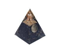 Orgonite Pyramide Tourmaline Fleur de vie -- 5x5x8cm