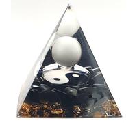 Orgonite Pyramide Yin Yang Tourmaline - Pierre de guérison - Equilibre énergétique - Dépollueur énergétique - Bien être- feng shui