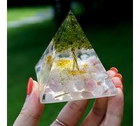 Orgonite Vivid Arbre de Vie Pyramide Orgonite Péridot et Quartz Rose EMF Orgonite Energie Chakra Reiki Meditaiton Outil