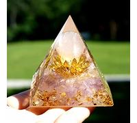 Orgonite Vivid Fleur Orgonite Pyramide en Cristal Rose Sphère avec Améthyste Pierre de Cristal Naturel Résine Orgonite Guérison Outil de Méditation