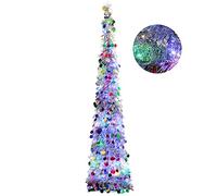 Orgrimmar Sapin de Noël Artificiel Pop-up de 1,5 m avec 100 lumières LED Multicolores pour décoration de Vacances, Maison, fête (Multicolore)