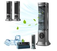 Orgrul Cooling Ace 3.0, refroidisseur d'air, climatiseur portable, 3 vitesses, fonctionnement silencieux, vent frais, conduit de circulation étendu, gris, personnel, montage sur table