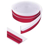 Orgthin Boudin de Porte en Forme de T, Bande d'Isolation Adhésive Double Face, Scellement de Cadre, Balai de Porte, Bordure de Protection Contre Les Courants d'air (Transparent, 3.8 cm × 12.20 m)