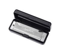 Orgue buccal portable 10 trous Harmonica pour voyage scène famille Argent 104 x 28 x 19 mm