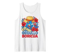 Orgullo Boricua Pava Hat Coquí Frog Domino Puerto Rico Flag Débardeur