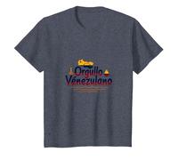 Orgullo Venezulano Symbole Patriotique pour Les citoyens Fiers T-Shirt, Enfant, Bleu Chiné, 12 Ans