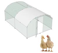 ORHEYA Cage pour animaux de compagnie, poulailler, en métal galvanisé, 3 x 4 m, résistante à l'hiver, avec toit pare-soleil et serrure, enclos pour petits animaux, volailles, plantes