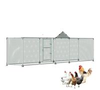 ORHEYA Enclos en métal 5 x 1 x 1,4 m - Poulailler avec toit de protection solaire - Enclos d'extérieur - Pour volière, poules, poules, petits animaux