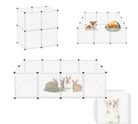 ORHEYA Enclos Grillagé en Plastique pour Lapins, Cochons d'Inde, Petits Animaux, Bricolage, Chiots - 145 x 75 x 48 cm