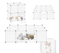 ORHEYA Enclos grillagé pour lapins et cochons d'Inde - En plastique - Avec porte - 145 x 75 x 48 cm