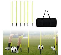 ORHEYA Kit d'entraînement d'agilité de football - Lot de 6 barres de slalom avec piquet de terre - Barres d'exercice à ressort pour l'agilité rebondissante - Pour l'entraînement de la coordination des