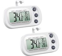 ORIA 2 PCS Thermomètre à Réfrigérateur Frigidaire, Thermomètre à Congélateur Numérique avec Crochet, Écran LCD Facile à Lire, Fonction Max/Min, Parfait pour la Maison, Les Restaurants, Bars - Blanc