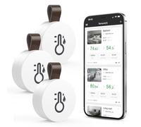 ORIA 3PCS Thermomètre Hygromètre Bluetooth 5.0, Contrôle App Sans Fil Mètre de Moniteur Humidité Température Précis, Capteur Moniteur avec Ecran, Bouton, Alertes Funtion pour iOS/Android