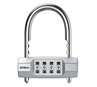 ORIA Cadenas Code 4 Chiffres, Cadenas à Combinaison, Cadenas de Sécurité avec Anse Réglable, Serrure de Gym Etanche pour Ecole, Employé, Gymnase et Casier Sportif, Clôtures, Vélo - Argent
