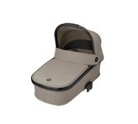Oria Carrycot Luxe Twillic Truffle Fr (Blck Glossy Rim, blck leather)
