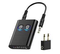 ORIA Émetteur Récepteur Bluetooth, Adaptateur de Casque 3,5 mm, Adaptateur Bluetooth 5.2 pour TV, Double Connexion, Voyant Lumineux, AptX Adaptatif pour Avion, Voiture, PC