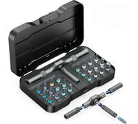 ORIA Jeu de Tournevis à Cliquet, 24 en 1 Jeu de Tournevis Magnétiques, Embouts en Acier S2, Poignée en T Amovible, Kit d'Outils de Réparation pour Sonnette, PC, Montre, Meubles, Vélos, Maison