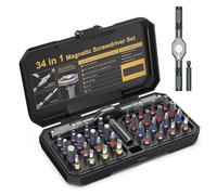 ORIA Jeu de Tournevis à Cliquet, 34 en 1 Tournevis Magnétique, Jeu d'Embouts Multiples à Code Couleur, Kit d'Outils de Réparation de Précision de rangement pour Lunettes, Montres, PC, Bricolage